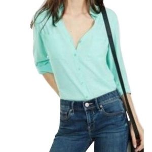 The Portofino Shirt Blouse/Teal Blue green